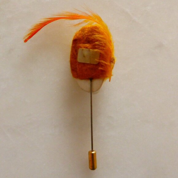 Beautiful Vintage Flapper Stick Pin Brooch 1970s Collectible, Handpainted French - Picture 3 of 6